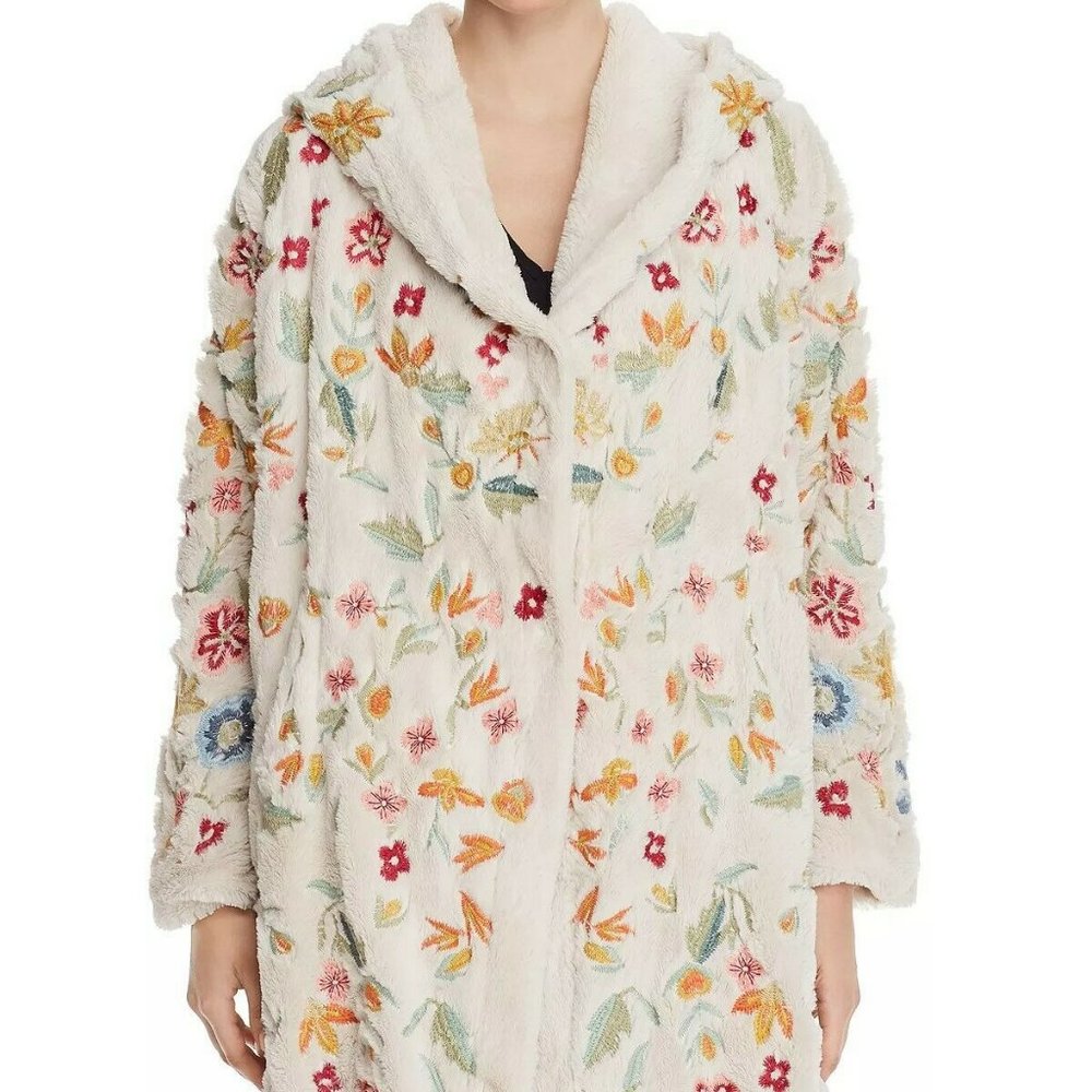 Johnny Was Sona Fur Coat Cream - B41619-7 - Picture 1 of 2